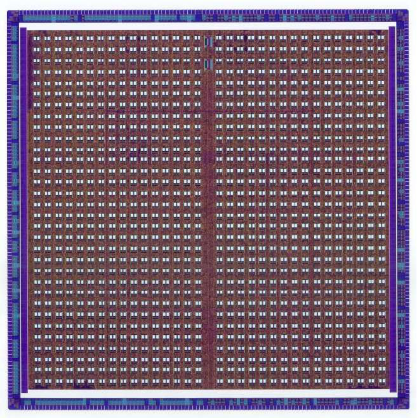 CM1K OKI silicon die with its repeated neuron array
