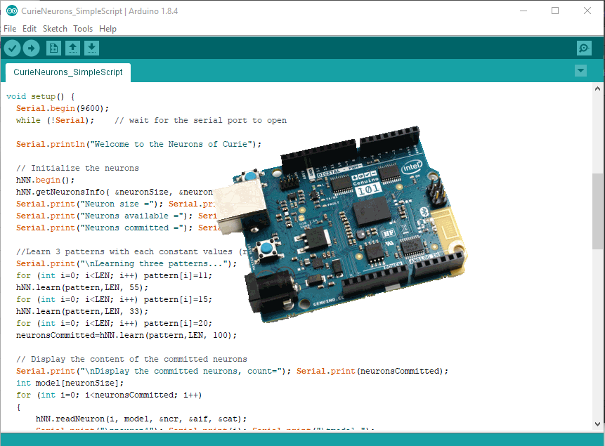 New NeuroMem API for the Arduino/Genuino101 board